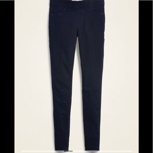 Super skinny dark wash mid rise jeggings